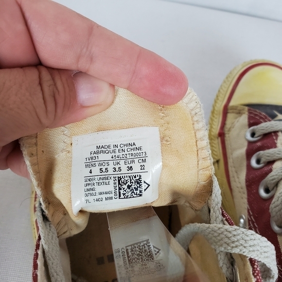 Converse Made to look dingy  American flag patriotic tennis shoes - Picture 6 of 10